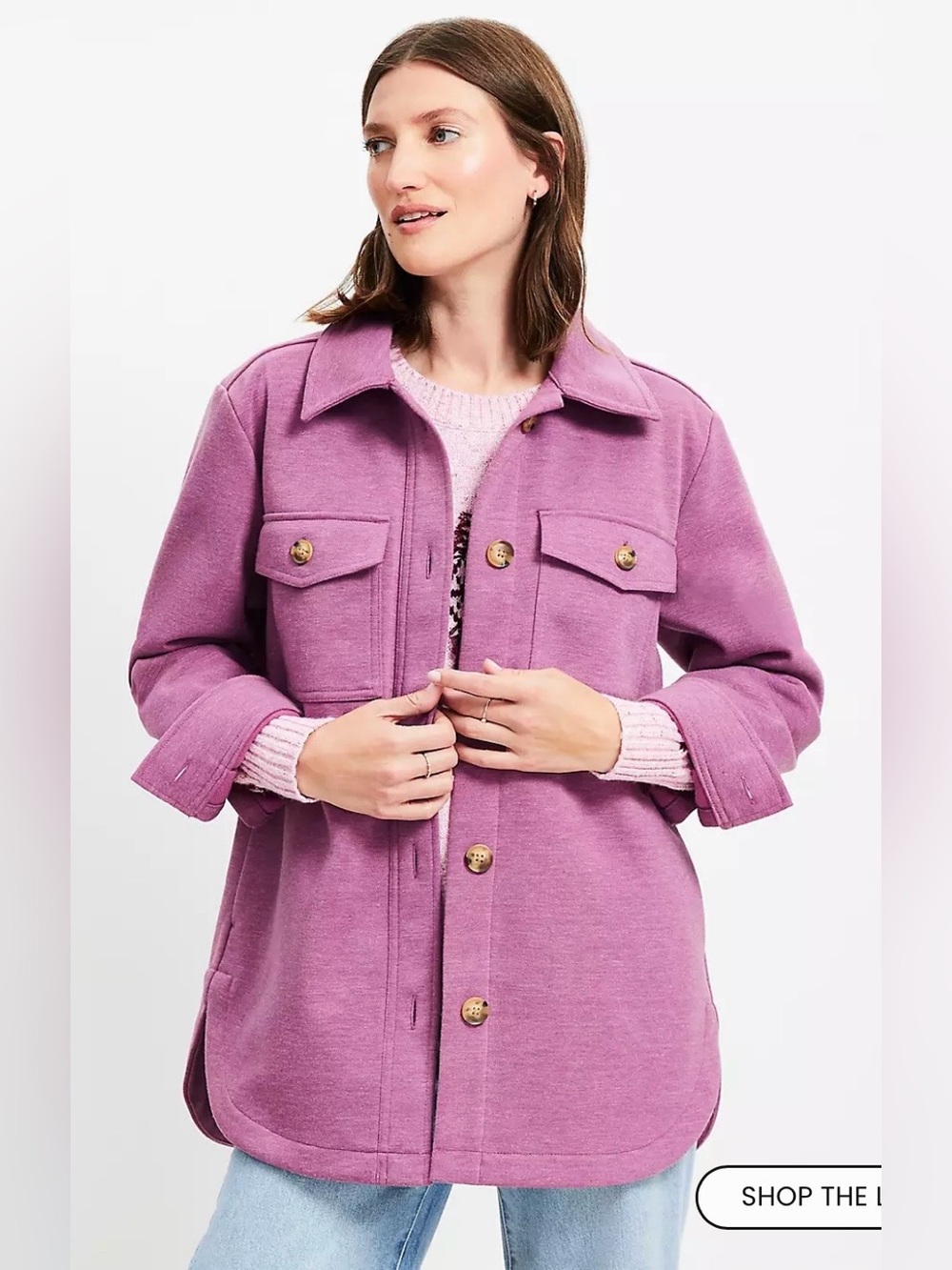 LOFT Brushed Shirt Jacket